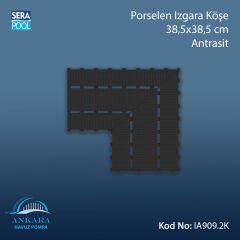 Apache Porselen Izgara Köşe - 38,5x38,5 cm Antrasit