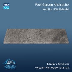 Pool Garden Anthracite 25x66x1,80 cm Porselen Monoblok Tutamak