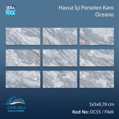 Oceano 5x5 cm / Fileli Porselen Karo - m²'si