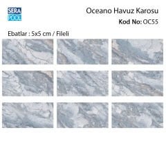 Oceano 5x5 cm / Fileli Porselen Karo - m²