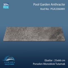 Pool Garden Anthracite 33x66x1,80 cm Porselen Monoblok Tutamak