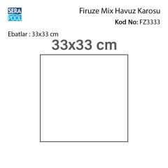 Firuze Mix (33x33 cm) Porselen Karo - m² 'si