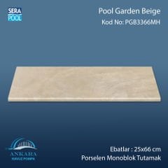 Pool Garden Beige 33x66x1,80 cm Porselen Monoblok Tutamak