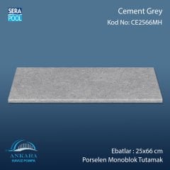 Cement Grey 25x66x1,80 cm Porselen Monoblok Tutamak