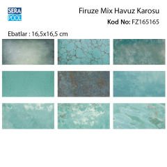 Firuze Mix (16,5x16,5 cm) Porselen Karo - m² 'si