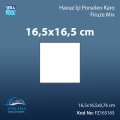 Firuze Mix (16,5x16,5 cm) Porselen Karo - m² 'si