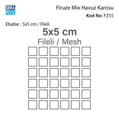Firuze Mix (5x5 cm / Fileli) Porselen Karo - m² 'si