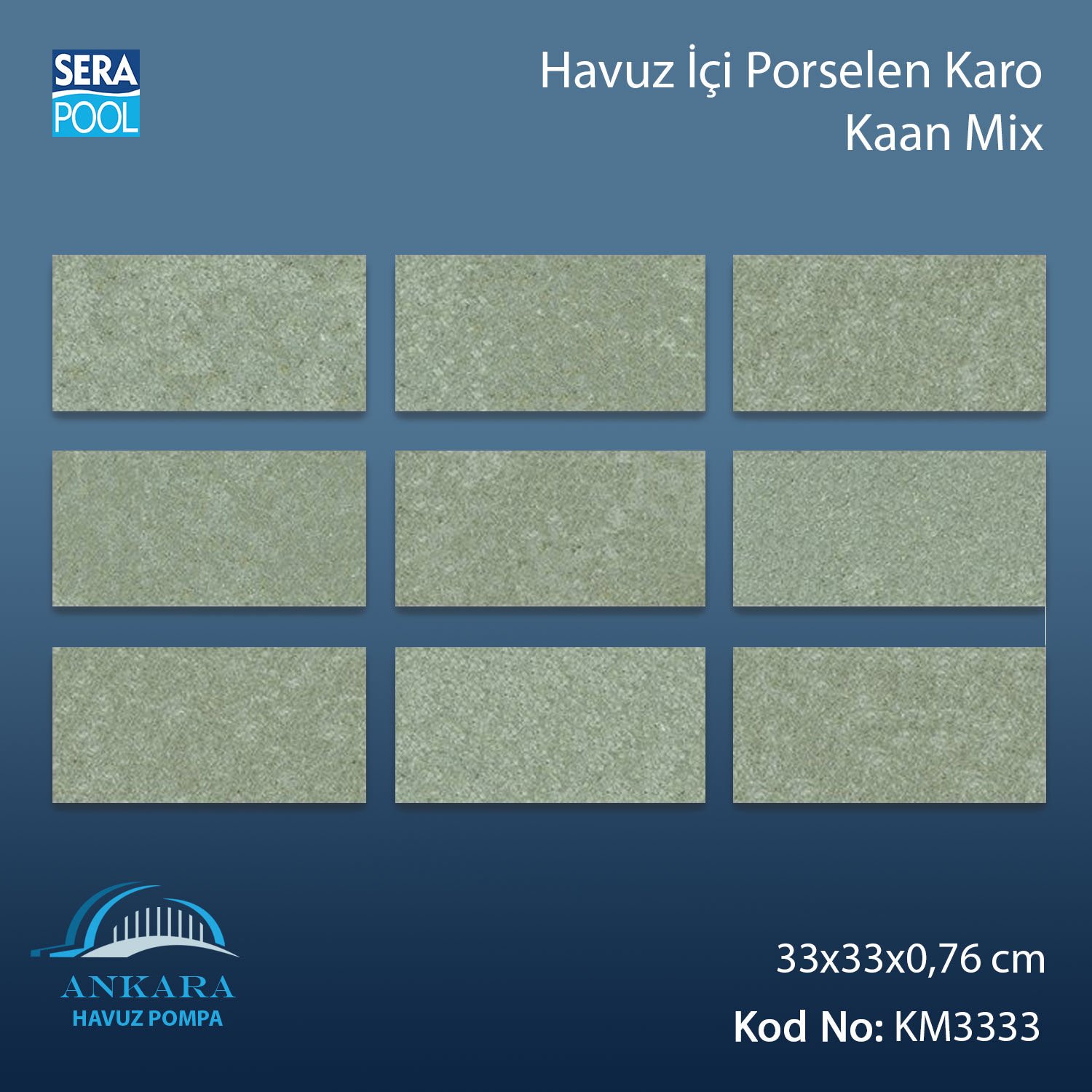 Kaan Mix (33x33 cm) Porselen Karo - m² 'si
