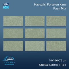 Kaan Mix (10x10 cm / Fileli) Porselen Karo - m² 'si