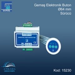 Gemaş Elektronik Buton - Ø64 mm - Sürücü