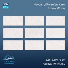 Snow White (16,5x16,5 cm) Porselen Karo - m² 'si