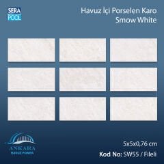 Snow White (5x5 cm / Fileli) Porselen Karo - m² 'si