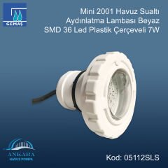 “Mini 2001” Havuz Sualtı Aydınlatma Lambası - Beyaz SMD 36 Led Plastik Çerçeveli 7W