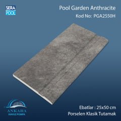 Pool Garden Anthracite 25x50 cm Porselen Klasik Tutamak