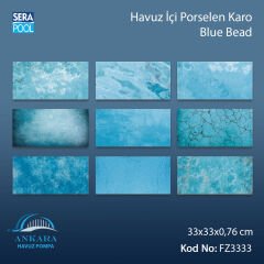 Blue Bead (33x33 cm) Porselen Karo - m² 'si