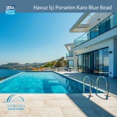 Blue Bead (33x33 cm) Porselen Karo - m² 'si
