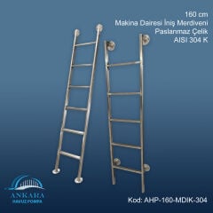 Makina Dairesi İniş Merdiveni 160 cm. Yüksekliğinde 304 Kalite Paslanmaz Çelik