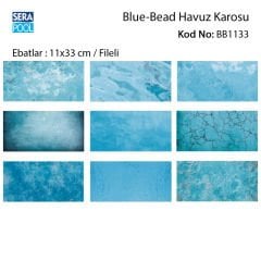 Blue Bead (11x33 cm / Fileli) Porselen Karo - m² 'si