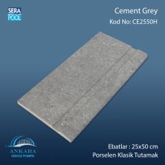 Cement Grey 25x50 cm Porselen Klasik Tutamak