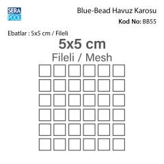 Blue Bead (5x5 cm / Fileli) Porselen Karo - m² 'si