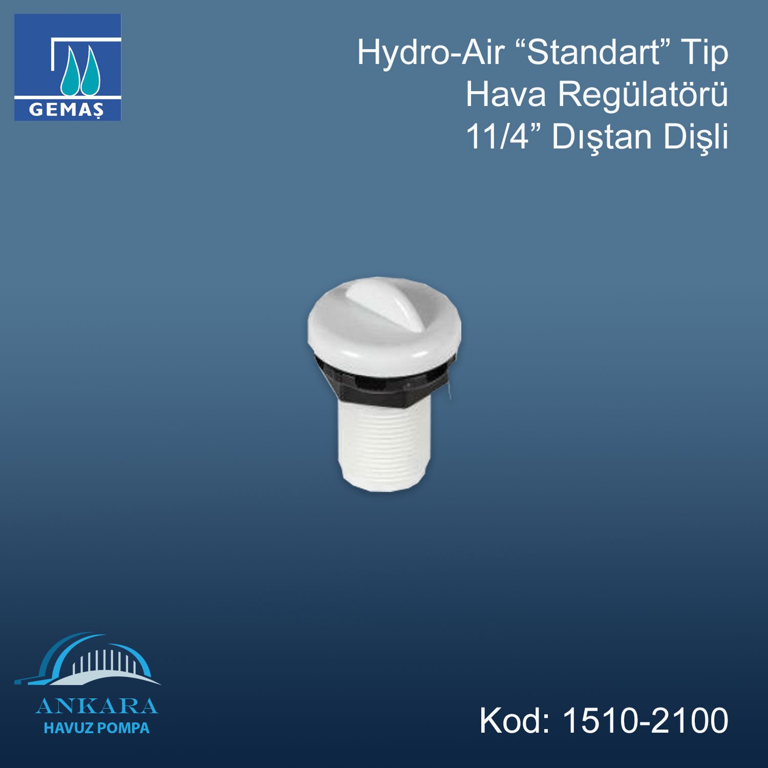 Hydro-Air ''Standart'' Tip Hava Regülatörü - 11/4'' Dıştan Dişli