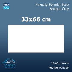Antique Grey (33x66 cm) Porselen Karo - m² 'si