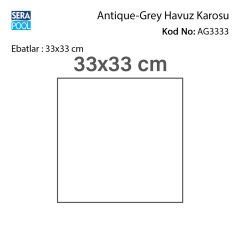 Antique Grey (33x33 cm) Porselen Karo - m² 'si