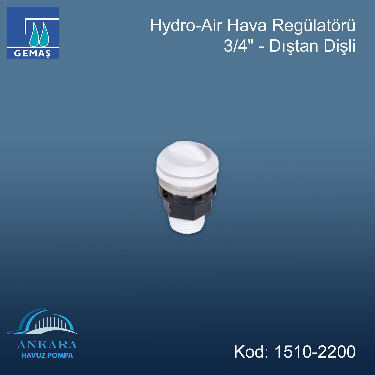 Hydro-Air Hava Regülatörü - 3/4'' - Dıştan Dişli