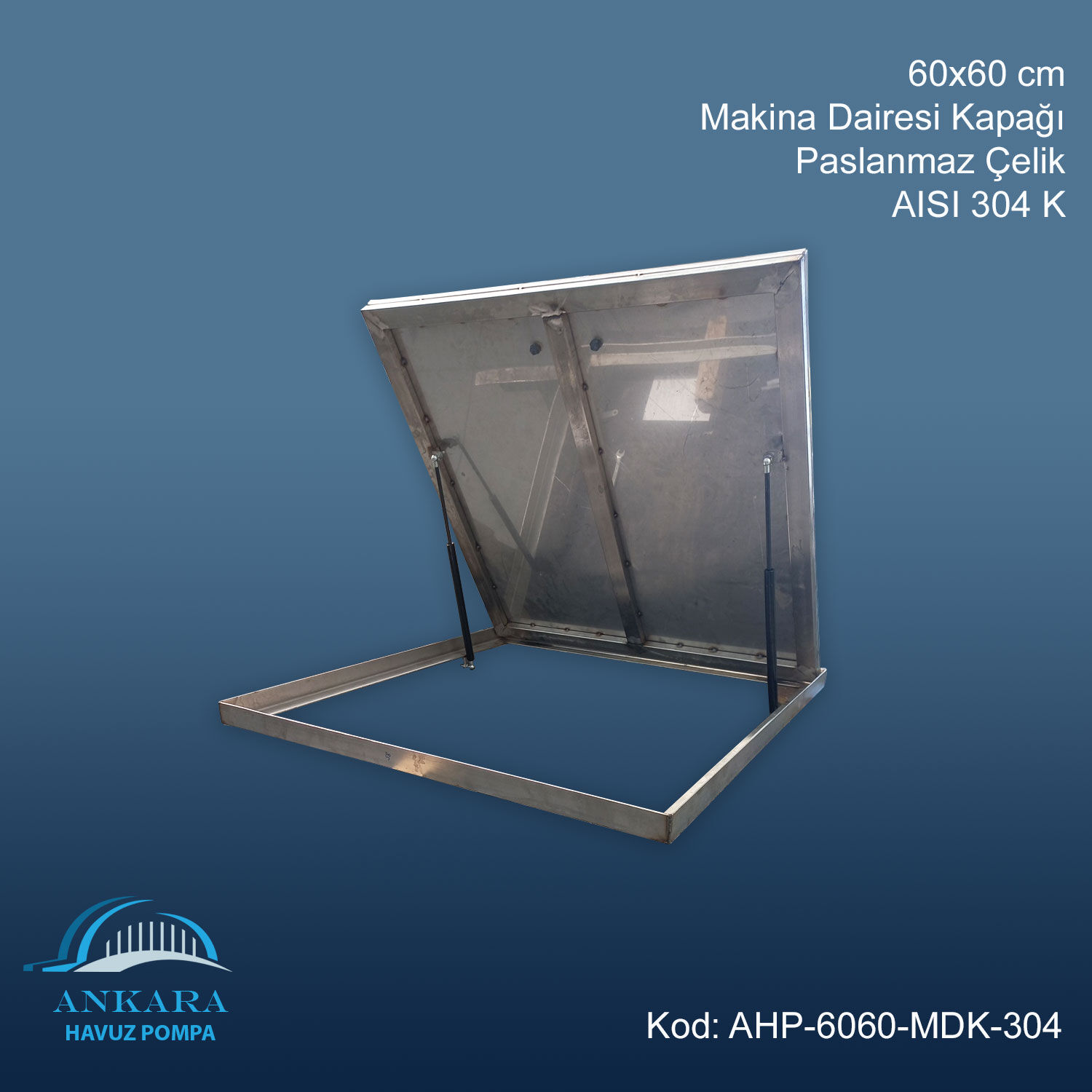 60x60 cm. Makina Dairesi Kapağı 304 Kalite Paslanmaz Çelik