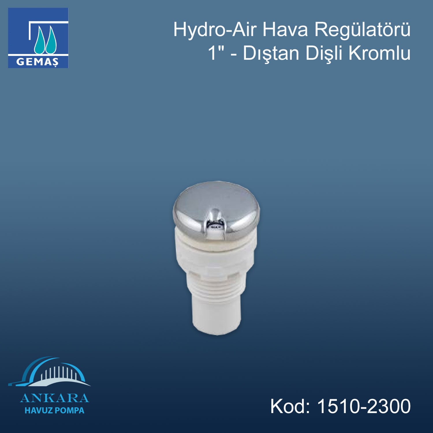 Hydro-Air Hava Regülatörü - 1'' - Dıştan Dişli Kromlu