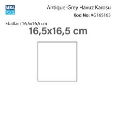 Antique Grey (16,5x16,5 cm) Porselen Karo - m² 'si