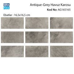 Antique Grey (16,5x16,5 cm) Porselen Karo - m² 'si