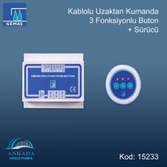 Kablolu Uzaktan Kumanda - 3 Fonksiyonlu Buton + Sürücü