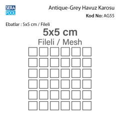 Antique Grey (5x5 cm / Fileli) Porselen Karo - m² 'si