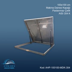 100x100 cm. Makina Dairesi Kapağı 304 Kalite Paslanmaz Çelik