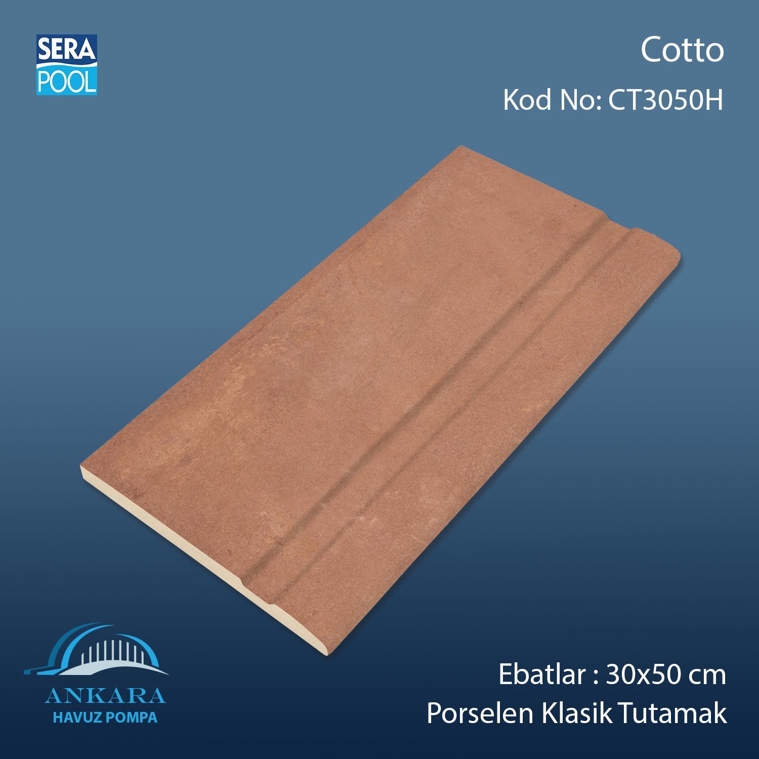 Cotto 30x50 cm Porselen Tutamak