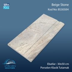 Beige Stone 30x50 cm Porselen Tutamak