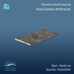 Pool Garden Anthracite 30x50 cm Porselen Tutamak