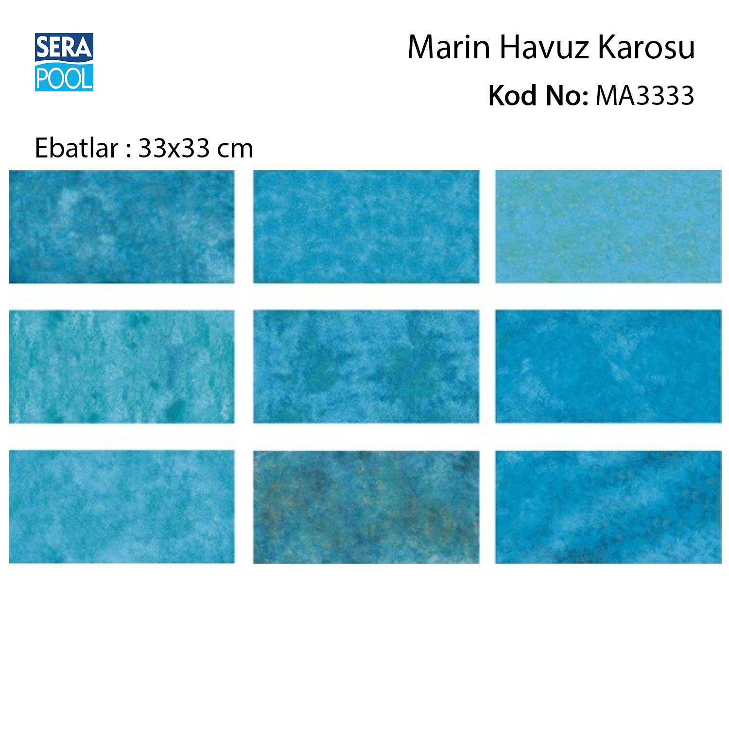 Marin (33x33 cm) Porselen Karo - m² 'si