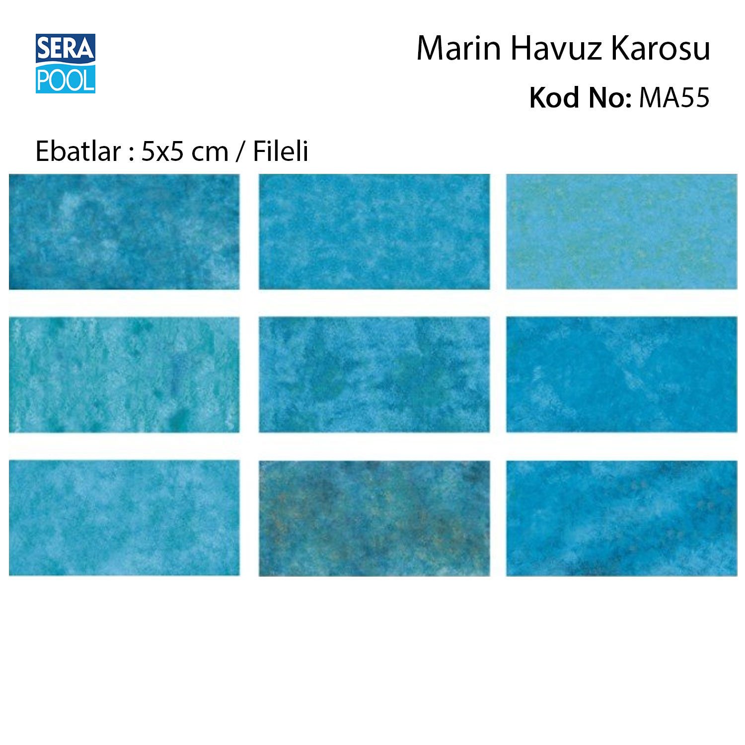 Marin (5x5 cm / Fileli) Porselen Karo - m² 'si