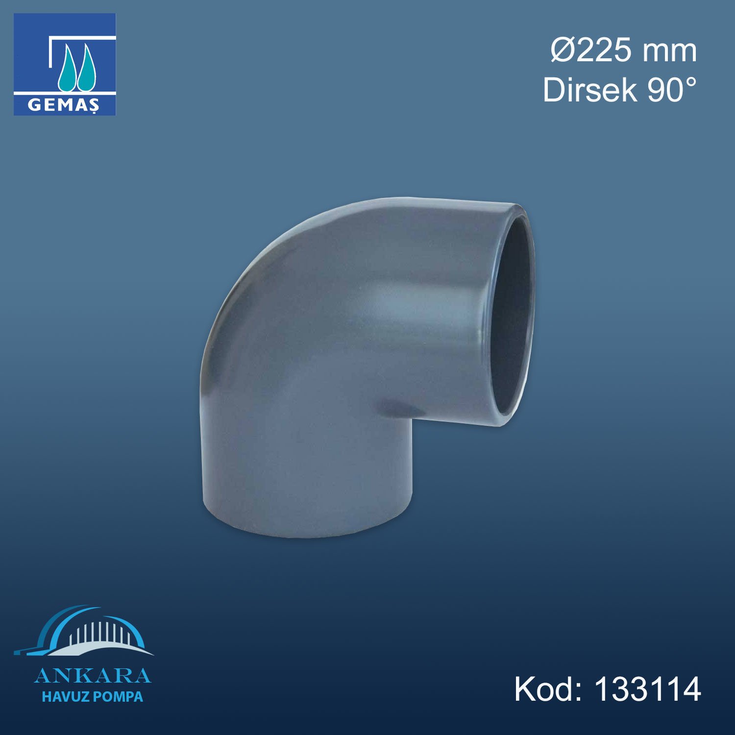 Ø225 mm Dirsek 90°