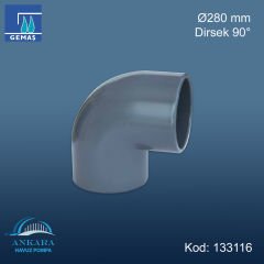Ø280 mm Dirsek 90°