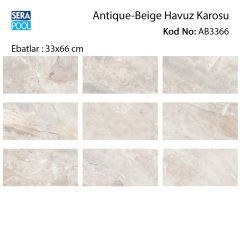 Antique Beige (33x66 cm) Porselen Karo - m² 'si