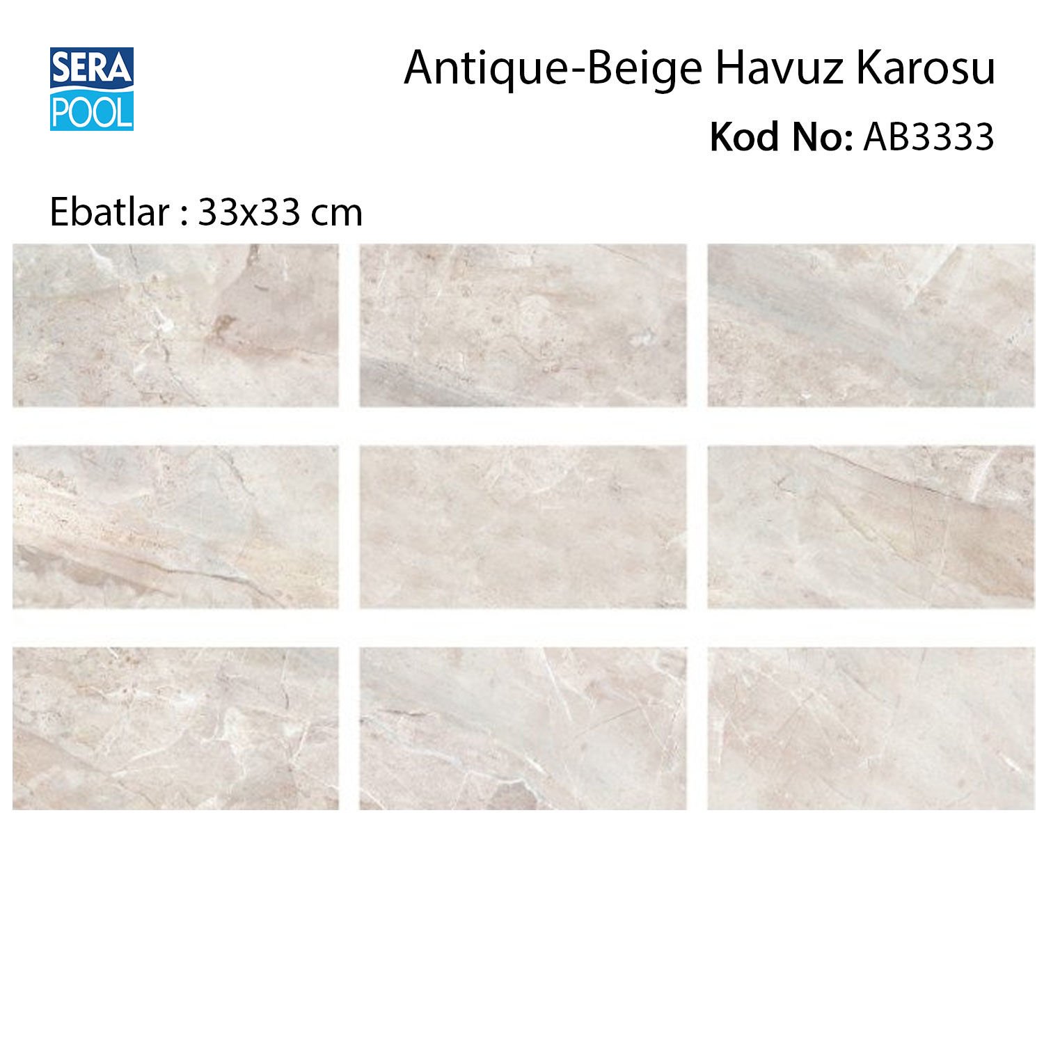 Antique Beige (33x33 cm) Porselen Karo - m² 'si
