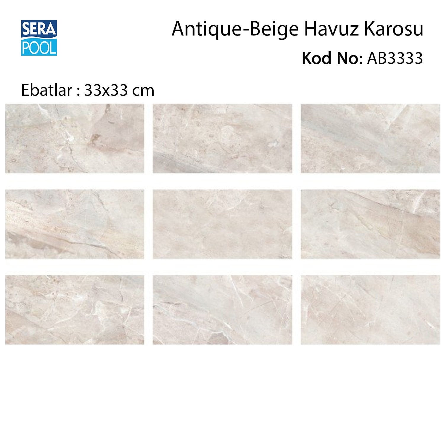 Antique Beige (33x33 cm) Porselen Karo - m² 'si