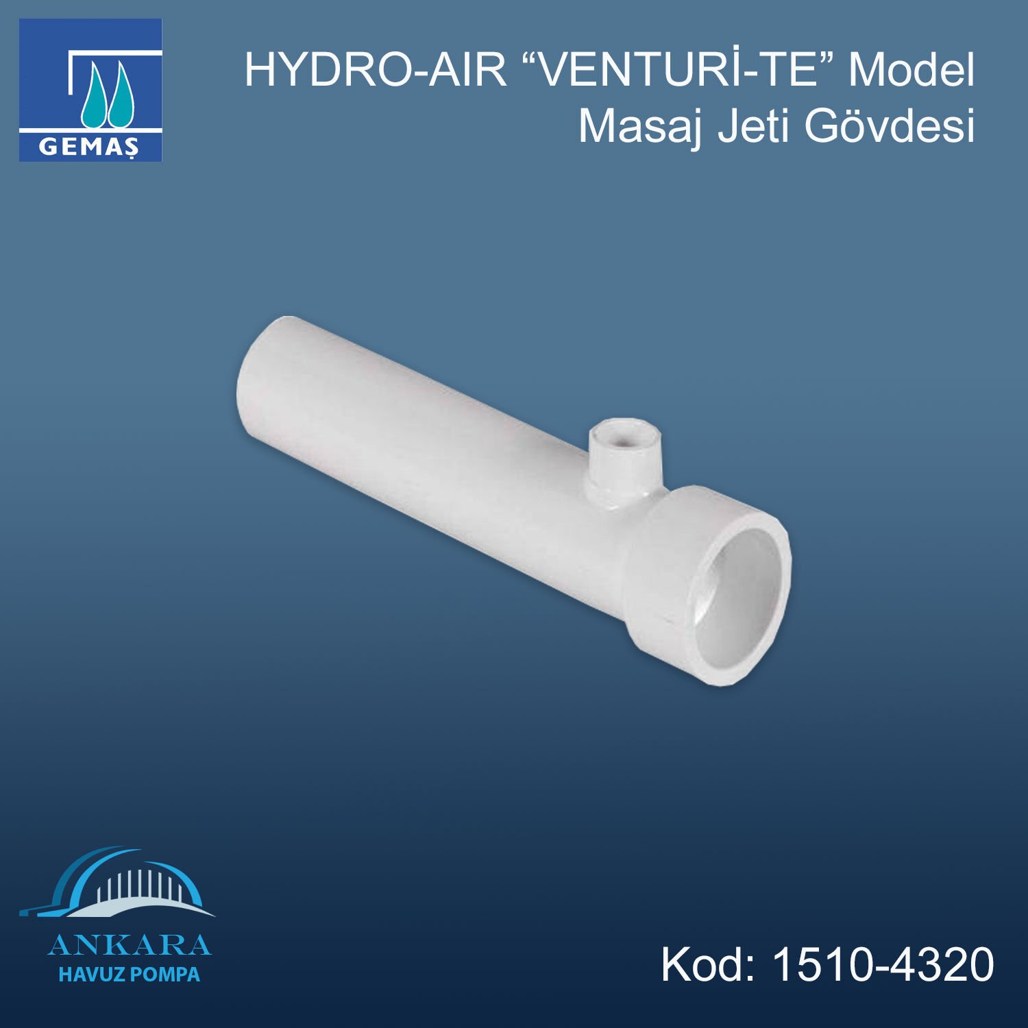 HYDRO-AIR “VENTURİ-TE” Model Masaj Jeti Gövdesi
