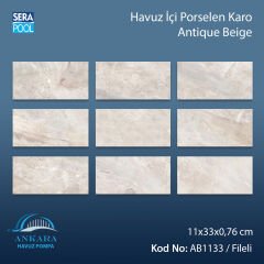 Antique Beige (11x33 cm / Fileli) Porselen Karo - m² 'si