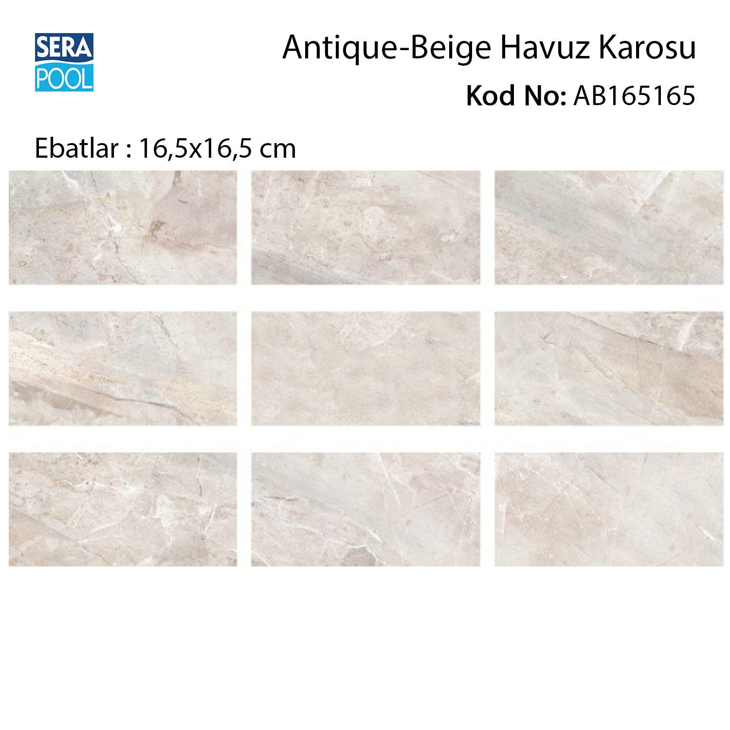Antique Beige (16,5x16,5 cm) Porselen Karo - m² 'si