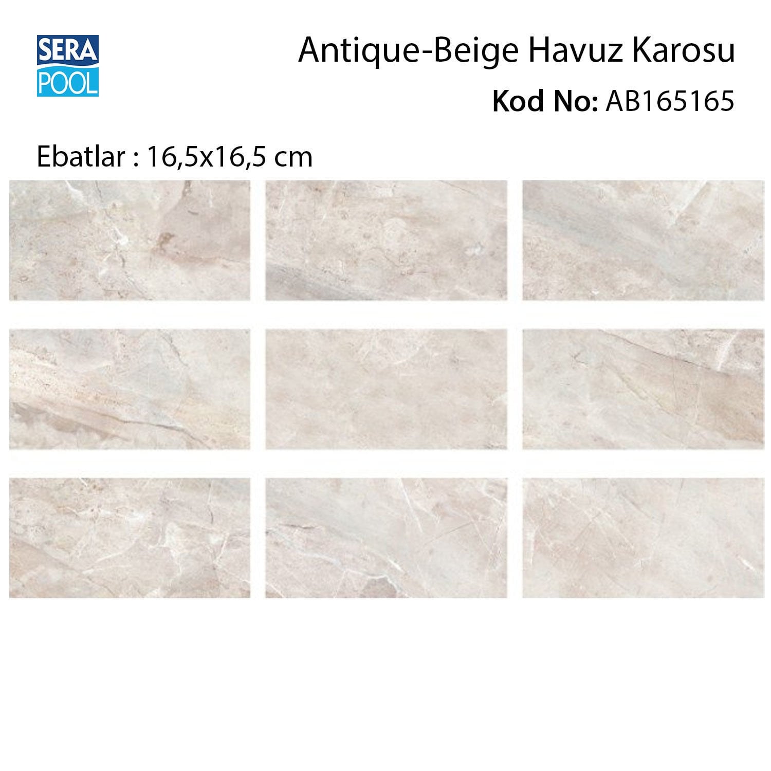Antique Beige (16,5x16,5 cm) Porselen Karo - m² 'si