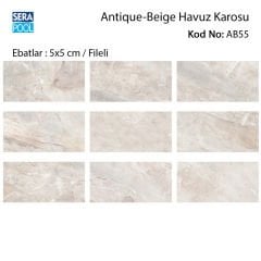 Antique Beige (5x5 cm / Fileli) Porselen Karo - m² 'si